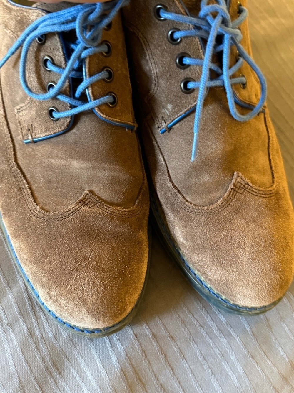 Ted Baker London Brown Suede derby Oxfords with Blue Accents - Picture 13 of 13